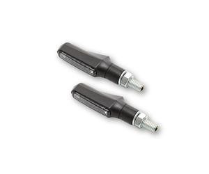 HIGHSIDER Smart Shorty-Fin LED 3in1 Indicatore Luce Posteriore Combinazione Corpo Nero / Lente Fumé (Coppia), Posteriore, nero