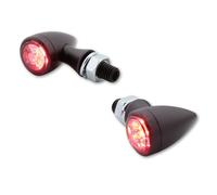 HIGHSIDER smart Sixteen Bullet LED Fanale Posteriore/Indicatore Nero/Fumo 3in1, Omologato E (Coppia), nero