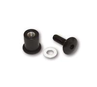 HIGHSIDER viti smart in alluminio con dadi in gomma, 8 pezzi, M6, trasparente