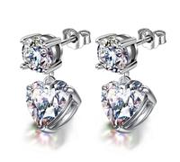 HighSpark Orecchini pendenti da donna, in argento Sterling 92,5 e zirconia Swarovski di pura brillantezza, brilla come un diamante, bel regalo per donne e ragazze, Argento sterling, Zircone