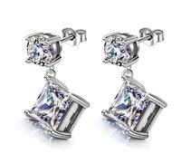 HighSpark Orecchini pendenti solitari da donna in argento Sterling 92,5 e zirconi Swarovski puro splendente | brillano come un diamante | bel regalo per donne e ragazze | pendenti