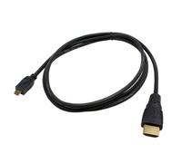 Highspeed Cavo HDMI compatibile con Panasonic Lumix DMC-FT4, 19 pin, Full HD 3D, DSC, Audio Return Channel, 1 Meter, 2160p/24Hz, Full HD 3D, con ethernet, HDMI (tipo: A) a micro HDMI (tipo: D)