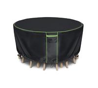 HIGHTQURO Coperture rotonde per mobili da patio, 100% impermeabili, set di coperture per tavolo da esterno, resistenti 600D, anti-aderenza, resistenti ai raggi UV, 243,8 cm di diametro x 71,1 cm di