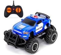 Highttoy Macchina Telecomandata per Bambini, Macchina Polizia Giocattolo Bambini 2 3 4 Anni, 2.4GHz Piccola Auto Radiocomandata Bambino, Azzurro