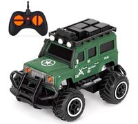 Highttoy Macchina Telecomandata per Bambini, Macchinine Giocattolo Bambino 2 3 4 Anni Regalo Bambino Bambina, 2.4GHz Piccola Veicolo Militare Telecomandato, Verde Marino