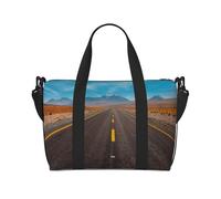 Highway Road in The Desert Landscape Print Handheld Crossbody Borsa da viaggio Borsa a spalla singola Borsa sportiva e fitness Borsa da viaggio Borsa da viaggio