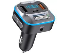 HiGi® - T73 Trasmettitore FM bluetooth V5.0 per auto e caricatore rapido USB per auto