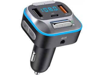 HiGi® - T73 Trasmettitore FM bluetooth V5.0 per auto e caricatore rapido USB per auto