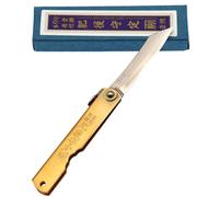 HIGO NO KAMI Coltello tascabile pieghevole artigianale giapponese Higonokami manico ottone lama in acciaio inox VG-10 coltello timbrato fatto a mano in Giappone da Nagao Kanekoma