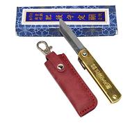 HIGO NO KAMI Coltello Tascabile Pieghevole Giapponese Warikomi con Guaina rosso Fatto a Mano in Giappone da Nagao Kanekoma
