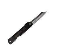 HIGO NO KAMI Coltello Tascabile Pieghevole Giapponese Warikomi SK Steel Lama 6cm Manico Nero Fatto a Mano in Giappone da Nagao Kanekoma