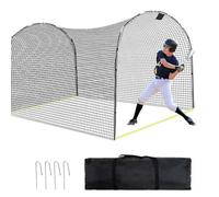 HIGOOD 13x10x8FT Baseball Batting Cage Heavy Duty Baseball Net con telaio in acciaio Portatile Colpire Tunnel per il cortile