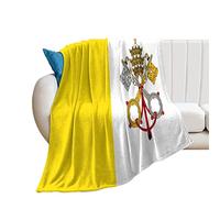 Higoss Coperta con bandiera del Vaticano, coperta in flanella super morbida e calda per divano e sedie, ideale come regalo per amici, uomini, donne, 101,6 x 127 cm