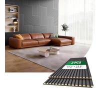 HIGRELIFE Pannelli da parete acustici in legno, pannelli da parete 3D con nucleo ad alta densità per riduzione dell'eco, facili da montare, sicuri per i bambini (rovere nero, 119 x 50 cm, 2 pezzi)