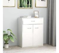 Higsose Credenza 60x30x75cm Bianco,Truciolato,Elegante Armadietto Vetrina Armadio Salvaspazio Multiuso Madia Soggiorno Cassettiera Cucina Credenza In Legno Mobiletto TV