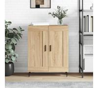 Higsose Credenza 69,5 x 34 x 90 cm, in legno di rovere Sonoma, in metallo, per lavatrice, per camera da letto, da giardino, multiuso, mobile per TV, mobiletto da cucina