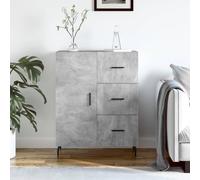 Higsose Credenza Grigio Cemento 69,5x34x90cm in Legno Multistrato Libreria Moderna Armadio Cucina Madia Soggiorno Cassettiera Camera da Letto Mobiletto Macchina Caffe Credenze e Buffet Sala