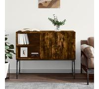 Higsose Credenza Rovere Fumo 100x40x79,5cm in Legno Multistrato Cassettiera Camera da Letto Mobili Per Ufficio Mobile Ingresso Corridoio Libreria Moderna Armadio Dispensa per Cucina