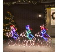 Higsose Figura di Natale dei Tre Re Magi con 504 LED 70x50 cm Addobbi Natalizi Esterno Decorazioni Natale Giardino Decorazioni Natale Esterno