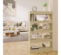 Higsose Libreria/divisorio in rovere Sonoma, 80 x 30 x 135 cm, in legno di legno sottile, divisorio in legno, scaffalatura per libri, soggiorno, mobili