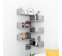 Higsose Mensola da parete per soggiorno, 40 x 40 x 50 cm, per ufficio, 2 pezzi, scaffalature angolari, per cucina, grigio cemento, sospese, per camera da letto, in legno con finitura opaca