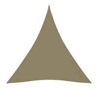 Higsose Tenda da sole impermeabile, 5 x 7 m, con occhielli, in tessuto Oxford, triangolare, per terrazze, in tela, per ombra, colore beige