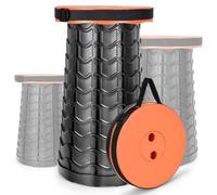 HIGSPE Sgabello Pieghevole Portatile, Aggiornato Sedia Portatile Regolabile in Altezza 6,5~45 cm, Sedie da Campeggio Telescopico per Esterni, Pesca, Barbecue, Viaggi, Giardino