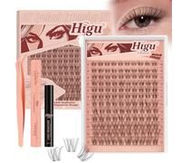 HIGU 120 extension invisibili per ciglia 10 - 18 MIX, per 7 giorni di tenuta D, con applicatori per rimuovere le ciglia fai da te (Feather-10 - 18 mix)