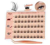 Higu clace Kit Ciglia Finte Ciuffetti D curl, Con Le Pinzette(Fire 01)