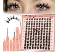 Higu clace Manga-Lashes 120 PCS Lashes Extension Set Mit Lash Kleber Entferner Wimpern Applikatoren für DIY Wimpern Extensions Set