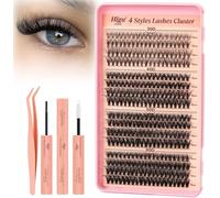 Higu clace Wimpern-Extensions,30D+40D+50D+60D Lash-Extension-Set, Wimpern-Extensions-Set-7-tage halt mit Applikator und Wimpernkleber und Versiegelung