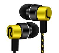 higyee Auricolari con Filo in-Ear Impermeabili - Auricolari con Cavo di prolunga da 1,1 e Filo Intrecciato Extra Lungo,Cuffie Auricolari ad Alta risoluzione con Foam con Isolamento Acustico
