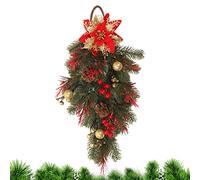 higyee Ghirlande di Natale per la Porta d'ingresso - Ghirlanda Natalizia Sottosopra | Festone Natalizio a Goccia Crea un'atmosfera Natalizia, Perfetto per Porta, Parete, Scale, Portico