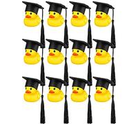 higyee Paperelle di Gomma Giocattoli - Papere di Gomma di Laurea | 12/24 Anatre Graduate in Gomma con Cappello da Laurea | Giocattoli di Paperelle di Gomma per La Festa A Tema di Laurea