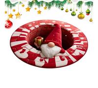 higyee Tappeti 3D Per Natale Con Illusione Ottica,Zerbino Natalizio Antiscivolo e Decorativo,Tappeti Rotondi Con Motivo E Illusione Ottica - Per Interni Come Soggiorno Ingresso E