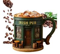 higyee Tazze Da Caffè 3D,Novità Da 330ml Per Pub Irlandese | Tazze Per Latte | Per Il Tè Il Caffè Le Bevande Succo Le Donne La Famiglia Gli Amici Gli Uomini I Ragazzi Le