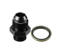 Hihaha Raccordo carburante con guarnizione/Adattatore maschio per linea carburante interna per auto Adattatore maschio metrico M16x1.5 8AN in lega di alluminio resistente / 1 set nero