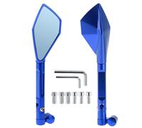 Hihaha Specchietti Retrovisori Laterali Regolabili per Moto 1 Set Blu | Colore Blu, Lega Alluminio, 11.2x5.6cm, M8/M10, Per Yamaha, Per Kawasaki, Per Honda Shadow, Regolabili 360°
