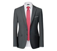 Hihawk Giacca da uomo slim fit, giacca casual a due bottoni, giacca sportiva leggera per tutti i giorni., grigio scuro, 3XL