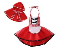 HIHCBF Costume di Carnevale Cappuccetto Rosso Bambina Vestito da Principessa Costumi per Compleanno Natale Festa Halloween Cosplay Cerimonia Abiti con Mantello 3-4 anni