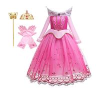 HIHCBF Costumi di Carnevale Vestito da Principessa Aurora Ragazze Dormire il costume di bellezza per Compleanno Natale Festa Halloween Cosplay Cerimonia con Accessori 2-3 anni