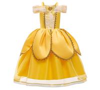 HIHCBF La Bella e La Bestia Costumi di Carnevale Ragazze Vestito da Principessa Belle per Compleanno Natale Festa Halloween Cosplay Cerimonia 2 anni