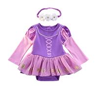 HIHCBF Neonata Costume di Carnevale Vestito da Principessa Sofia Pagliaccetto per Bimba Compleanno Festa Halloween Cosplay Natale Abitini per Bambina con Archetto 12-18 mesi