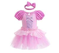 HIHCBF Neonata Costume di Carnevale Vestito da Principessa Sofia Pagliaccetto per Bimba Compleanno Festa Halloween Cosplay Natale Abitini per Bambina con Archetto 6-9 mesi