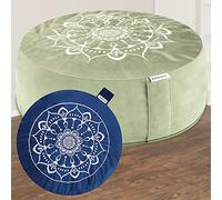 Hihealer Cuscino da Meditazione con Copertura Extra in Velluto - Grande Cuscino Tradizionale Tibetano da Pavimento per Meditazione Yoga Zafu Riempito con Gusci di Grano Saraceno, Ottimo Regalo per
