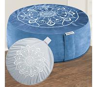 Hihealer Cuscino da Meditazione con Rivestimento Extra in Velluto - Grande Cuscino da Pavimento Tradizionale Tibetano per Yoga e Meditazione Zafu Riempito con Pula di Grano Saraceno, Ottimo Regalo per