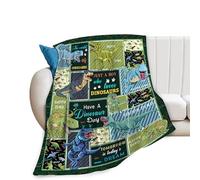 HiHELLOH Coperta con dinosauro, in flanella, accogliente, per bambini, ragazze, donne, uomini, amanti degli adulti, roba in peluche per divano, letto, decorazione 101 x 127 cm