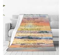 HiHELLOH Coperta con salmo 23, regali cristiani, versi religiosi, biblici, scritture, coperta comoda in pile di flanella calda e morbida coperta pelosa, per preghiera, donne e adolescenti, per letto