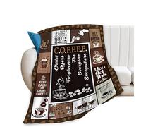HiHELLOH Coperta da caffè coperta da caffè in morbido pile di flanella, regalo per uomini, donne, ragazze, amanti e adulti, roba in peluche per divano, letto, decorazione per la camera da letto, 127 x