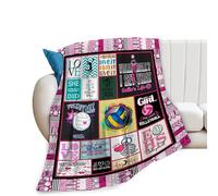 HiHELLOH Coperta da pallavolo e pallavolo, in morbido pile di flanella, regalo sportivo per donne, ragazze, amanti e adulti, roba in peluche per divano, letto, decorazione per la camera da letto, 101